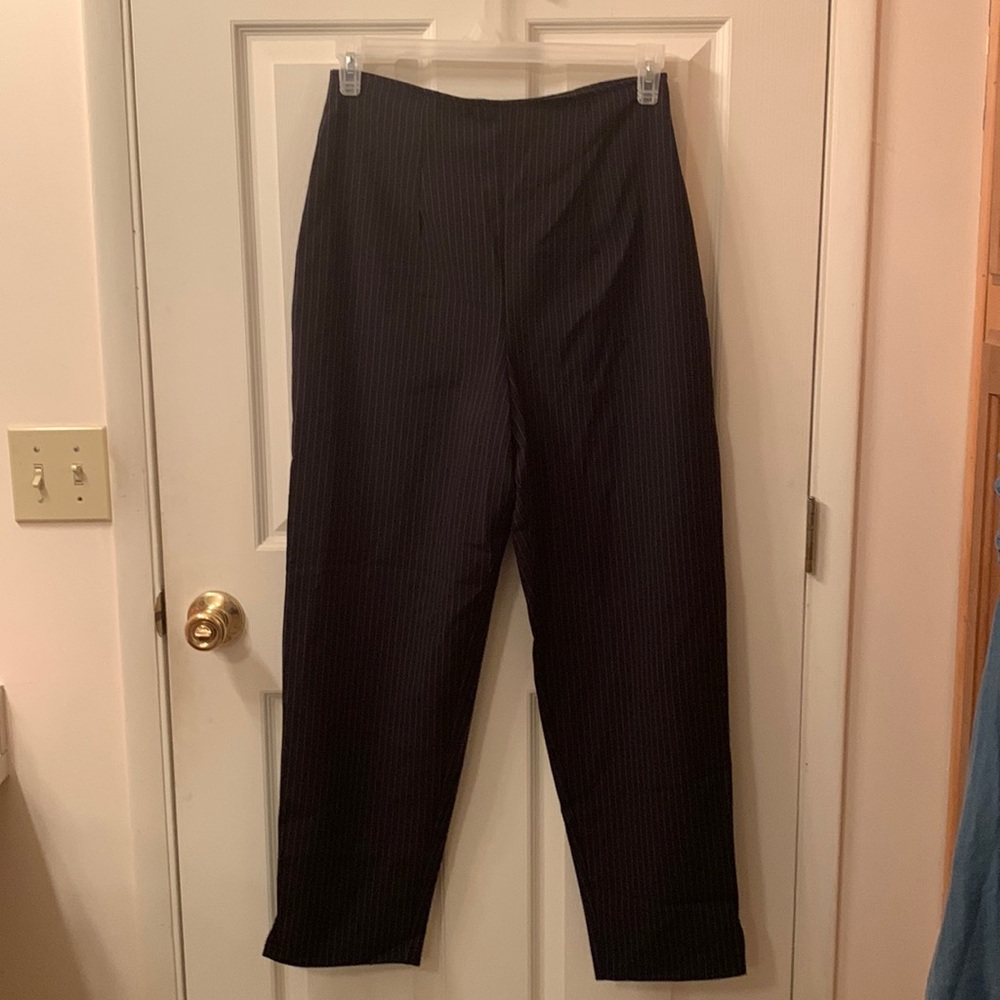 Size Juniors 9-10 Black Pink Pinstripes Dress Pants